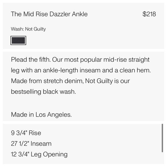 MOTHER Denim Mid Rise Dazzler, Not Guilty, Size 27, EUC - Picture 3 of 13